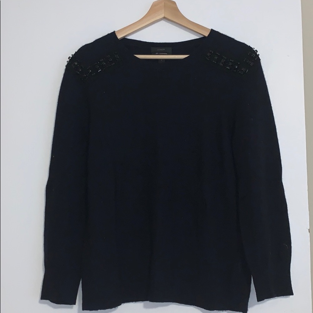 J Crew sweater with stone decoration L